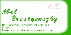 abel brestyenszky business card
